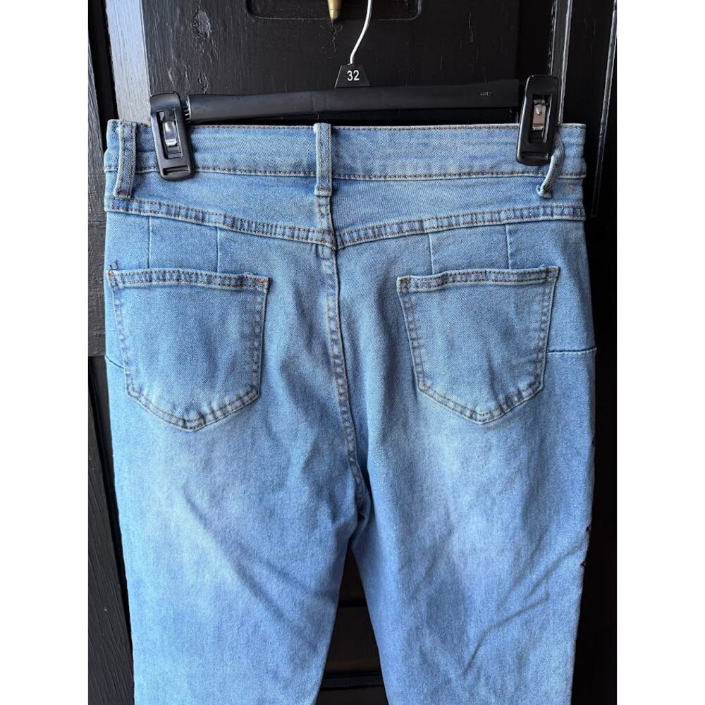Womens Horse Embroidered High Waist Stretch Jeans Medium Wash M/L Boot Cut - Picture 5 of 9